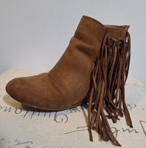 Rock & Candy Zigi Harper Big Girls Fringe Brown Ankle Boots Size 4 Western